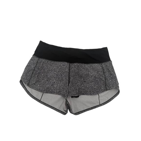 Lululemon Speed Up Shorts High Rise 2.5" inseam Black White Print 10 - Picture 1 of 5